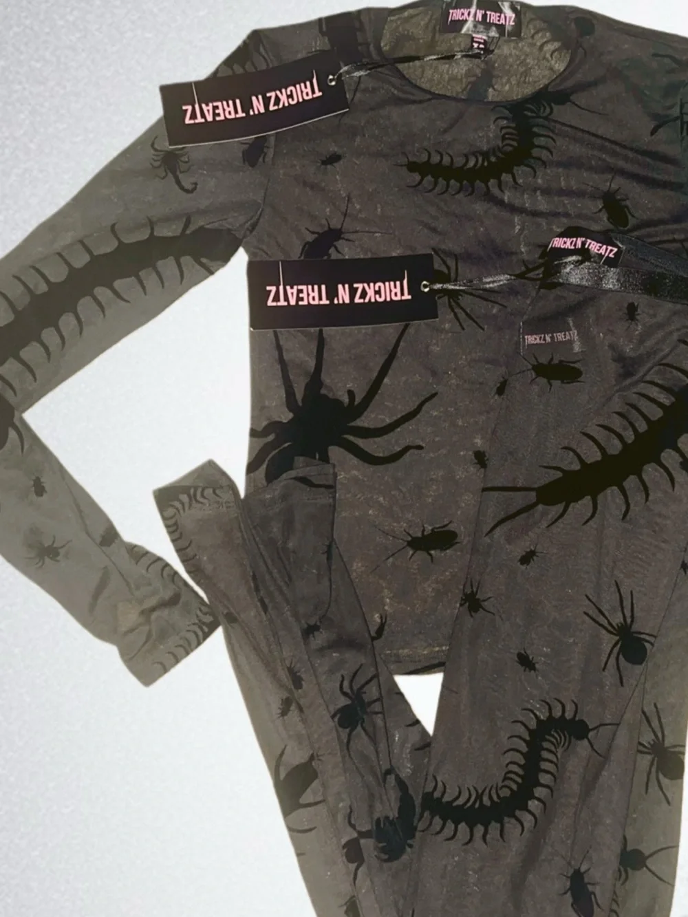 Goth Punk Dolls Kill Spider Mesh Velvet Trickz N Treatz Set 🕷️ - Picture 5 of 5